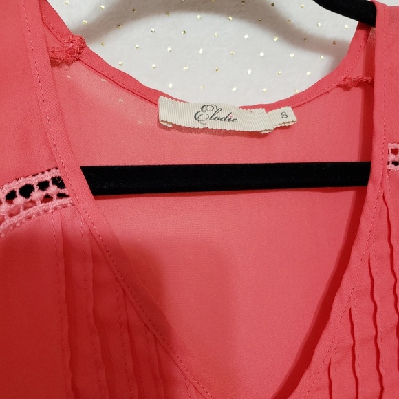 Anthropologie *Coral Crochet Cutout Top *Sz S* - Picture 3 of 6